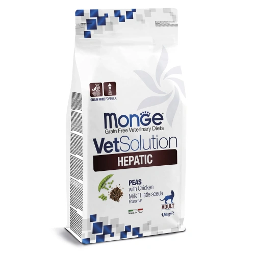 Сухой диетический корм Monge VetSolution Cat Hepatic  для кошек при заболеваниях печени 1,5 кг