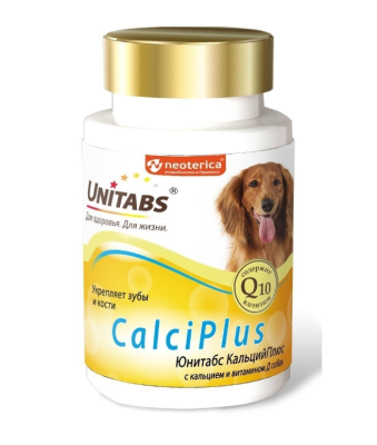 Экопром U2042 Юнитабс CalciPlus с Q10 Витамины д/собак Кальций, фосфор и витамин D 200таб