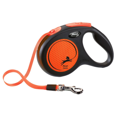 Поводок-рулетка Flexi New Neon tape, размер - M 5м, 25кг, желтая