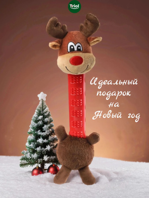 Игрушка мягкая для собак Triol NEW YEAR "Олень - длинная шея", 440мм