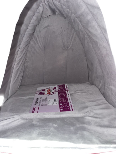 ЗООЭкспресс, Дом-туннель для животных поплин+плюш №2, 42х50х35см бордо, 766221