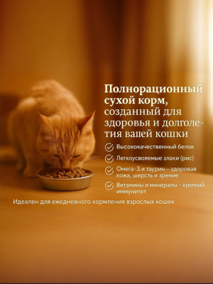 Сухой корм Delish Super Premium для стерилизованных кошек , Индейка с рисом,  2 кг