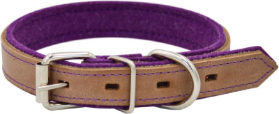 Ошейник 1411БФ SUOMI LINE 1сл 15 мм длина 25-32 см бежевый/фиолетовый фетр