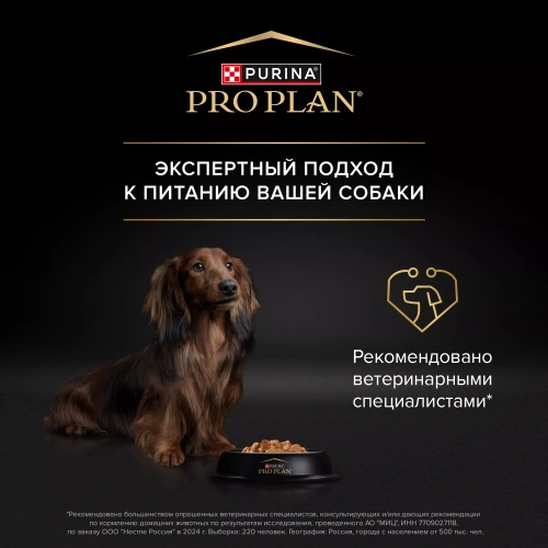 Влажный корм PRO PLAN для собак мелких пород склонных к набору веса, с курицей в соусе, 26х85 г
