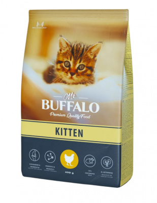 Mr.Buffalo Корм сухой KITTEN для котят курица 0,4кг