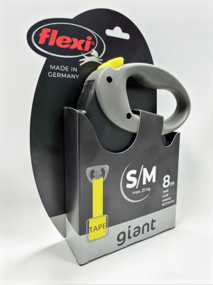 Поводок-рулетка Flexi Giant tape M 8 м, 25кг, черная