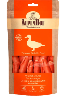 АльпенХоф A535 Лакомство д/собак Сосиски венские из утки 80г