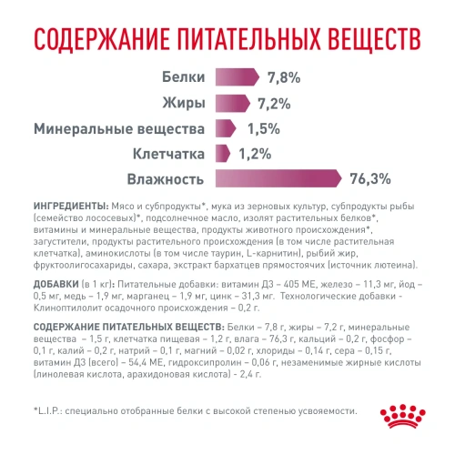 Влажный корм Royal Canin Renal для кошек, при хронич. почечной недостаточности с рыбой в соусе, 85г