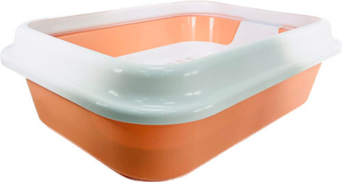 Зооэкспресс 11161 Туалет с сеткой и рамкой-бортиком "МЕГАКИС" (оранжевый, 42 х 30 х 11)