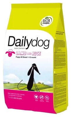  Сухой корм Dailydog для щенков всех пород с ягненком 3 кг