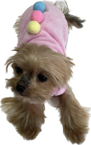 Свитер флисовый розовый с мороженным XL