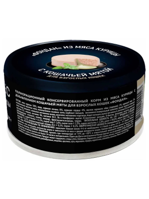 Влажный корм Мнямс Деликатес "Фондан" из мяса курицы с кошачьей мятой для кошек, 6х80г 