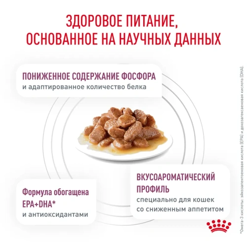 Влажный ветеринарный корм Royal Canin Renal для поддержания функций почек с говядиной в соусе 85г