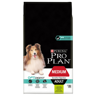 PRO PLAN DOG OPTIDIGEST Сухой корм для взрослых собак средних пород с чувствительным пищеварением, с ягненком 3 кг