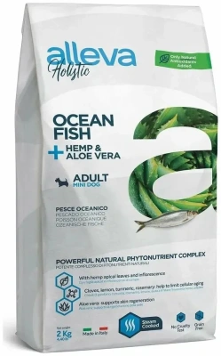 Сухой корм Аллева Холистик для вз. собак мелких пород с океанической рыбой, коноплей и алое, 2 кг
