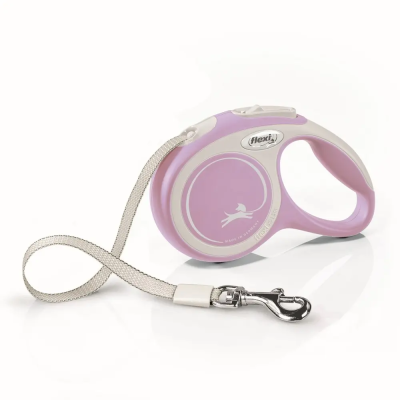 Поводок-рулетка Flexi New Comfort tape XS 3 м, 12кг, розовая