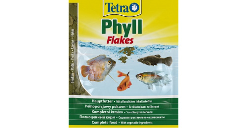 Tetra Phyll Корм для травоядных рыб, хлопья 12 г