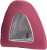 ЗООЭкспресс, Дом-туннель для животных поплин+плюш №2, 42х50х35см бордо, 766221
