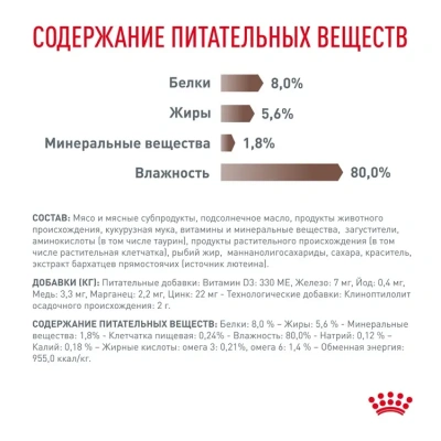 Влажный диетический корм для кошек Royal Canin Gastro Intestinal кусочки в соусе, 85 г