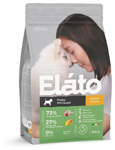 Сухой корм для щенков Элато Holistic мелких пород Курица и Утка 500г