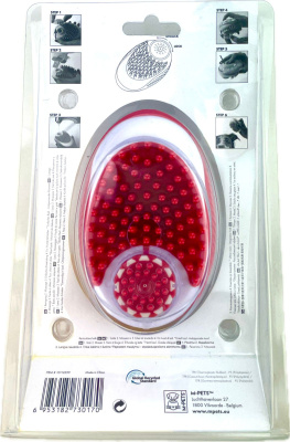 Щетка для мытья животных с дозатором для мыла Рубиз, красный, 11,5х7,5см M-pets