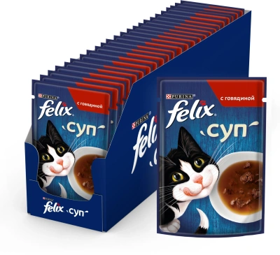 Влажный корм Felix Суп Говядина 36x48г