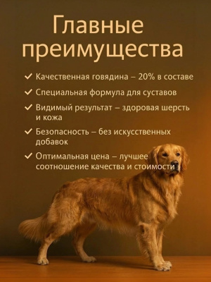 Сухой корм Delish Super Premium для собак средних и крупных пород Говядина с рисом, 2кг