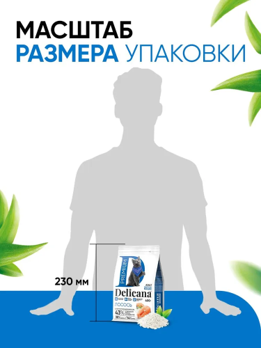 Сухой корм DELICANA  для взрослых кошек  с лососем 0,4кг 