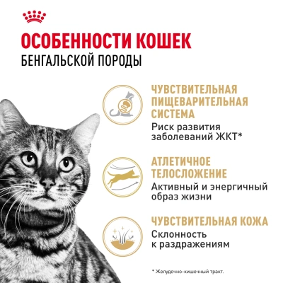 Сухой корм Royal Canin Bengal Adult для взрослых кошек бенгальской породы (Бенгал эдалт) 2 кг