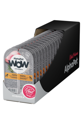 Влажный корм Alphapet WOW Superpremium для котят, беременных и кормящих кошек индейка 15*80 г.