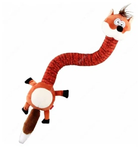 Игрушка для собак GiGwi Лиса с хрустящей шеей и пищалкой 40см