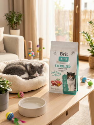 Сухой корм Брит Кеа, STERILISED URINARY CARE для кошек с индейкой и уткой, 400гр