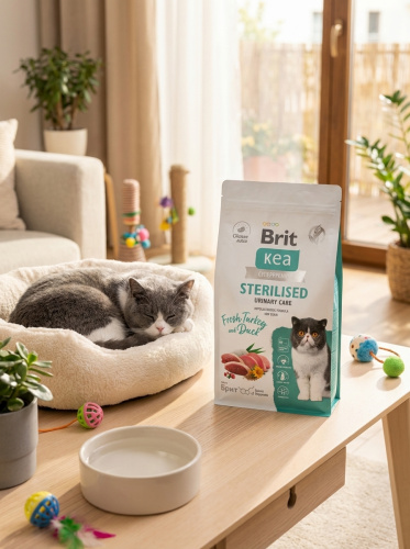 Сухой корм Брит Кеа, STERILISED URINARY CARE для кошек с индейкой и уткой, 400гр