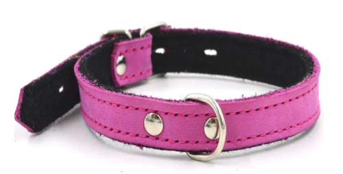Ошейник 1111Р COLOR LINE 1сл 12 мм нубук/фетр длина 21-29 см розовый