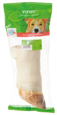 Лакомство Титбит для собак Нога говяжья резаная -  312г