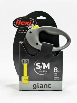 Поводок-рулетка Flexi Giant tape M 8 м, 25кг, черная