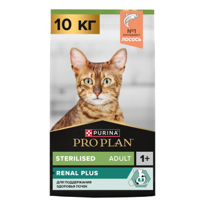 Purina Pro Plan Cat Sterilised Сухой корм для стерилизованных кошек, лосось, 10 кг