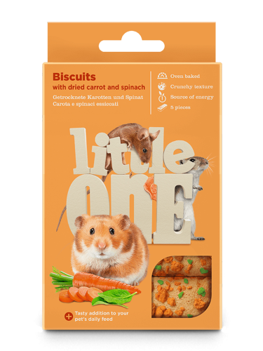 Лакомство Литтл Ван Бисквиты для мелких грызунов с морковью и шпинатом, 5х7 г