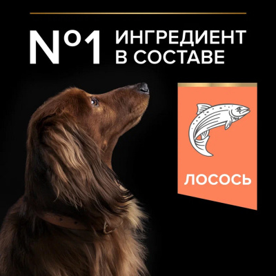 PRO PLAN DOG Optiderma Сухой корм для вз. собак мелких и карл. пород с чувств.кожей, с лососем, 7 кг