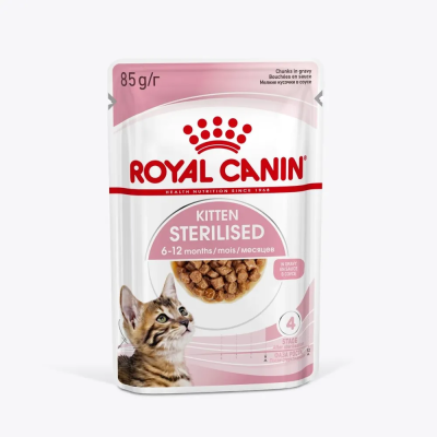 Влажный корм Royal Canin Kitten Sterilised, корм для стерилизованных котят в соусе, 28*85 г