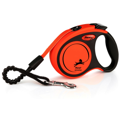 Поводок-рулетка Flexi Xtreme tape XS 3m 15 kg black/ orange