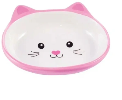 Миска Mr.Kranch для кошек керамическая "Мордочка кошки" розовая 160мл MKR211215