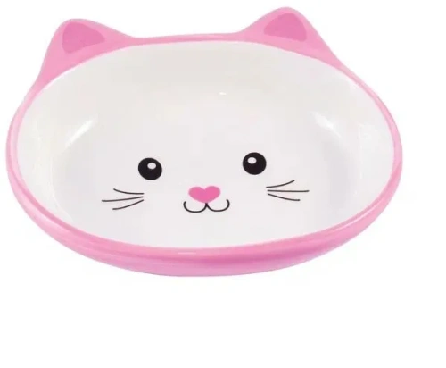  Миска Mr.Kranch для кошек керамическая "Мордочка кошки" розовая 160мл MKR211215
