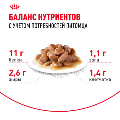 Влажный корм Royal Canin Instinctive 7+ для кошек старше 7 лет, кусочки в соусе  85г