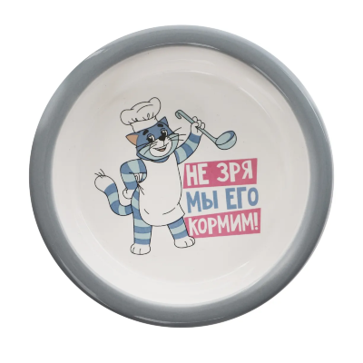 Миска для животных Triol Союзмультфильм "Матроскин и Галчонок" керамич.,двойная на подставке,2х0.25л