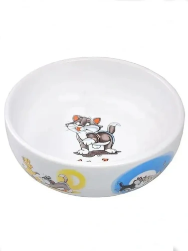 Миска керамическая с рисунками котов 13,4*4см*290мл