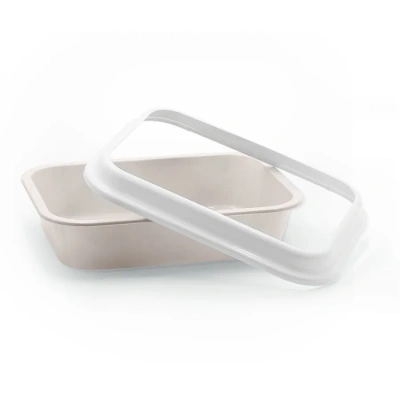 111511 Туалет LEADER для кошки с рамкой 46*34,5*14 см бежевый