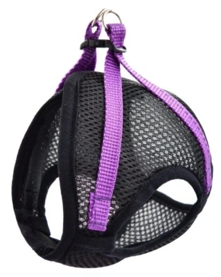 Шлейка FRESH LINE жилет S капрон, светоотражающая нить, сетка, черная с сиреневым