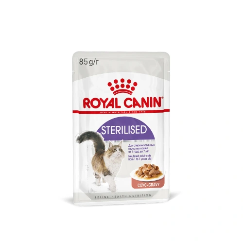 Влажный корм Royal Canin Sterilised для стерилизованных взрослых кошек, кусочки в соусе 28шт х 85г