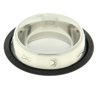 Миска металлическая на резинке рельефная 240мл